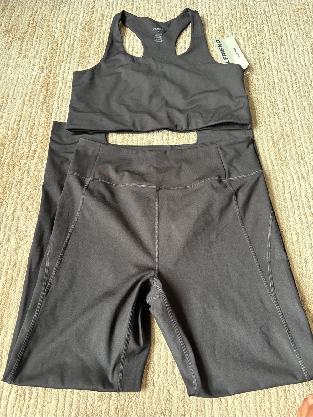 Girlfriend Paloma Bra and Black Compression High-Waist Leggings
